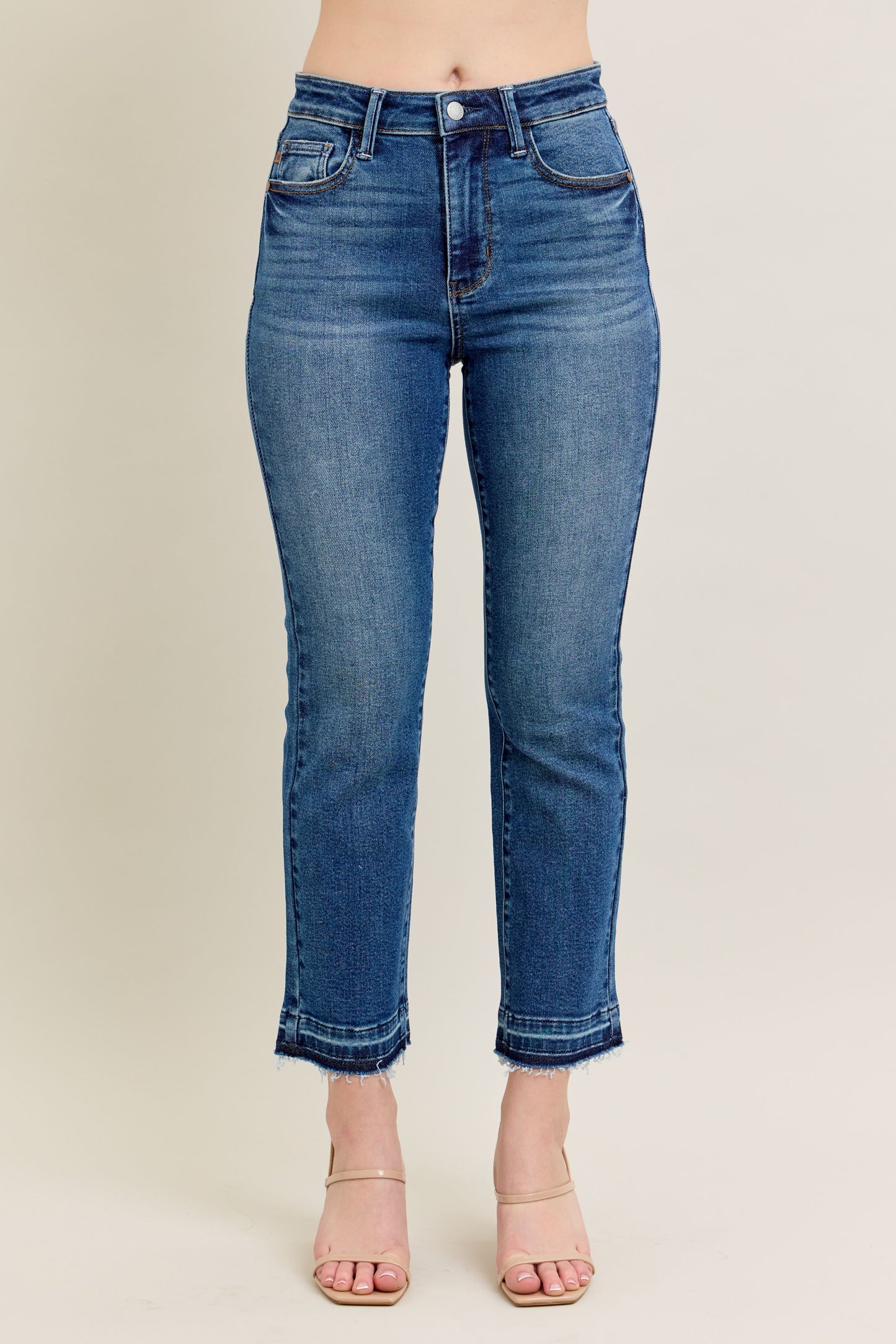 Judy Blue Vintage Wash Released Hem Kick Flare