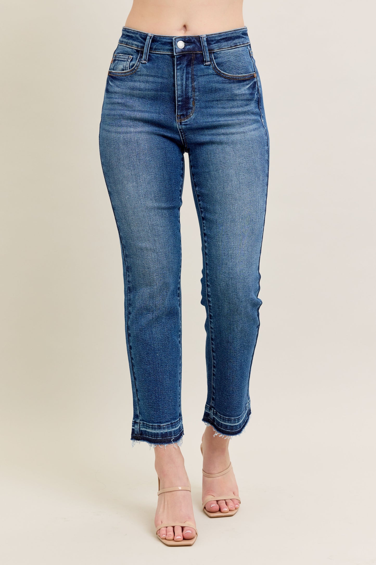 Judy Blue Vintage Wash Released Hem Kick Flare