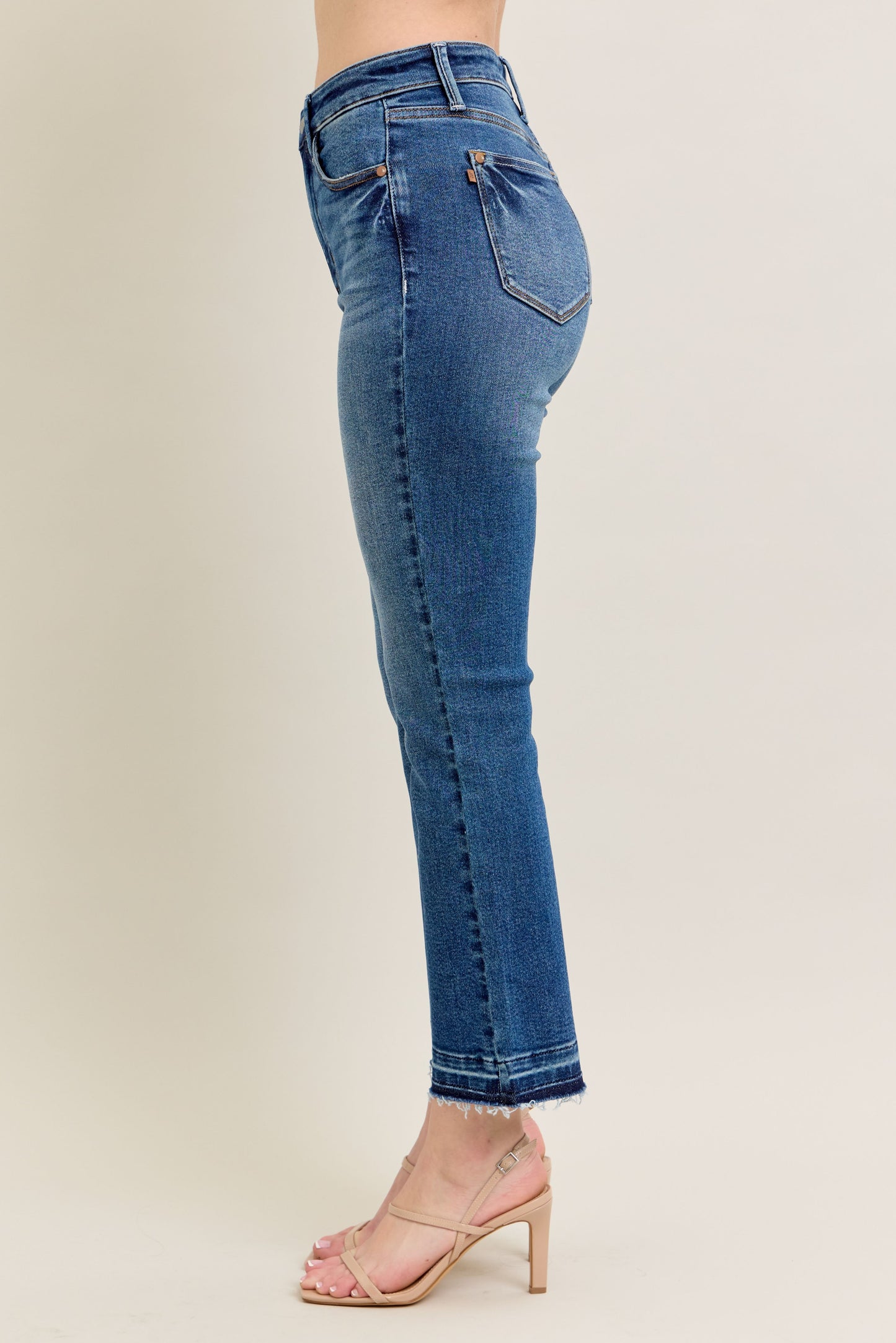 Judy Blue Vintage Wash Released Hem Kick Flare