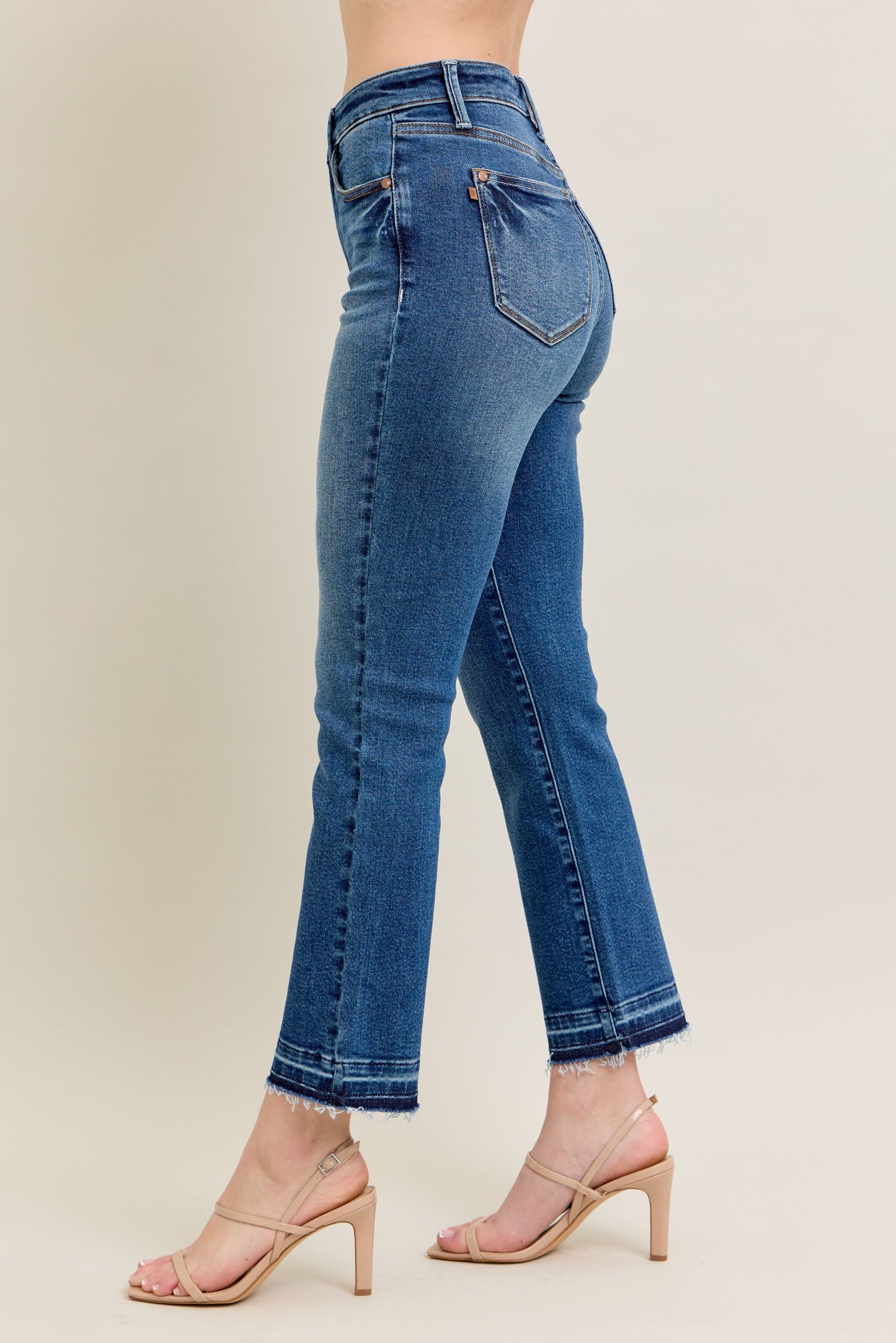 Judy Blue Vintage Wash Released Hem Kick Flare