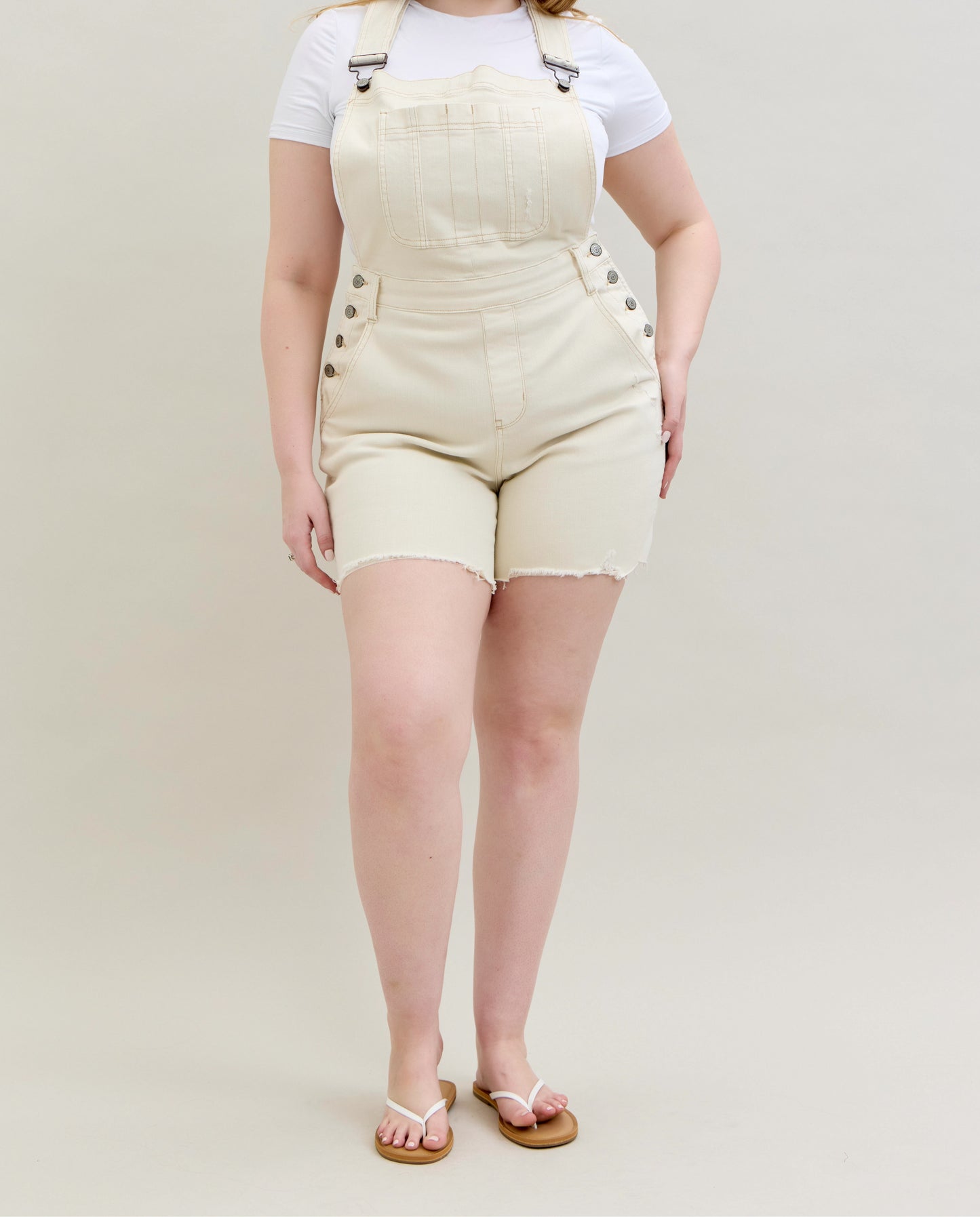 Judy Blue Destroyed Overall Shorts-PLUS
