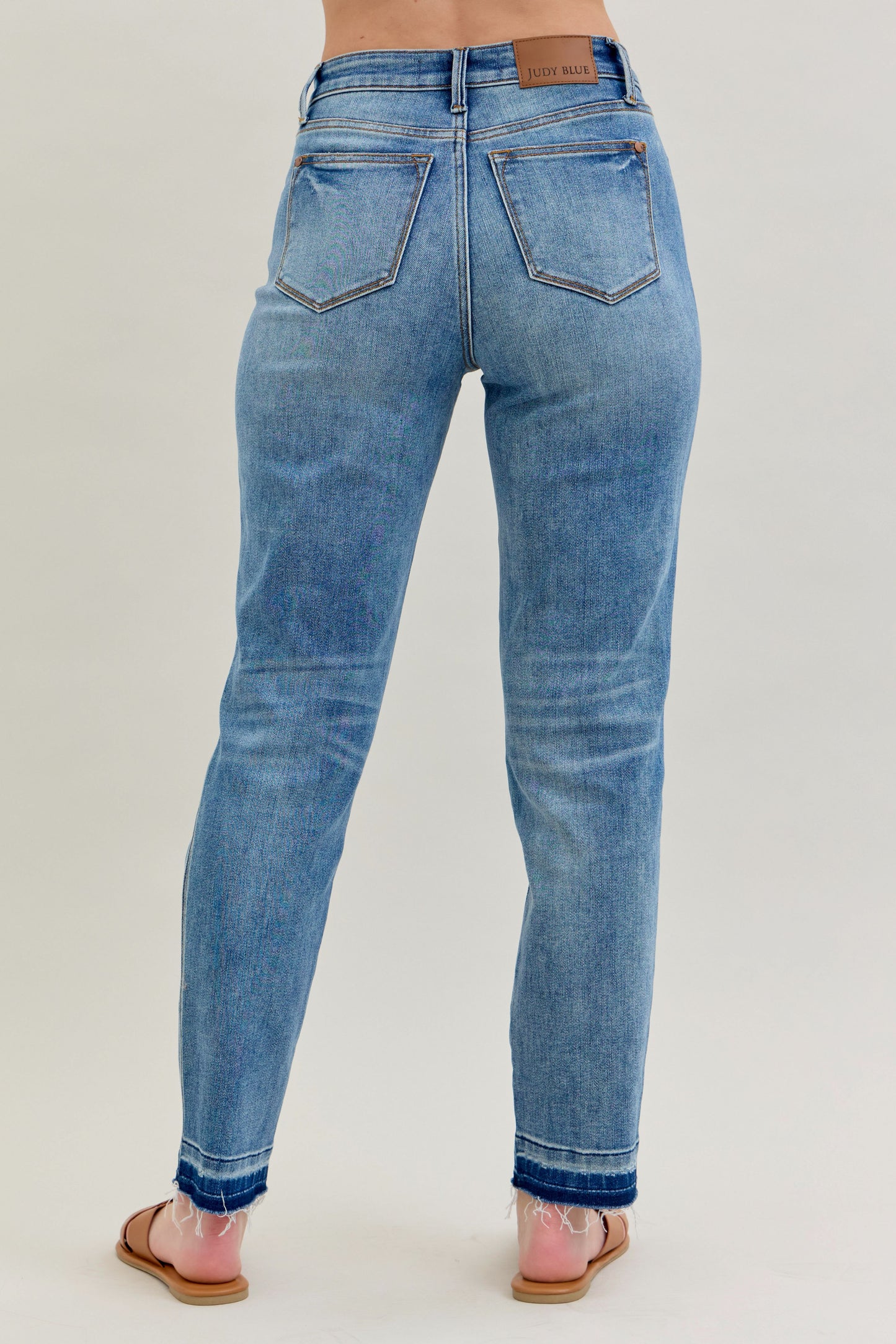 Mid Rise Release Hem Boyfriend Jeans
