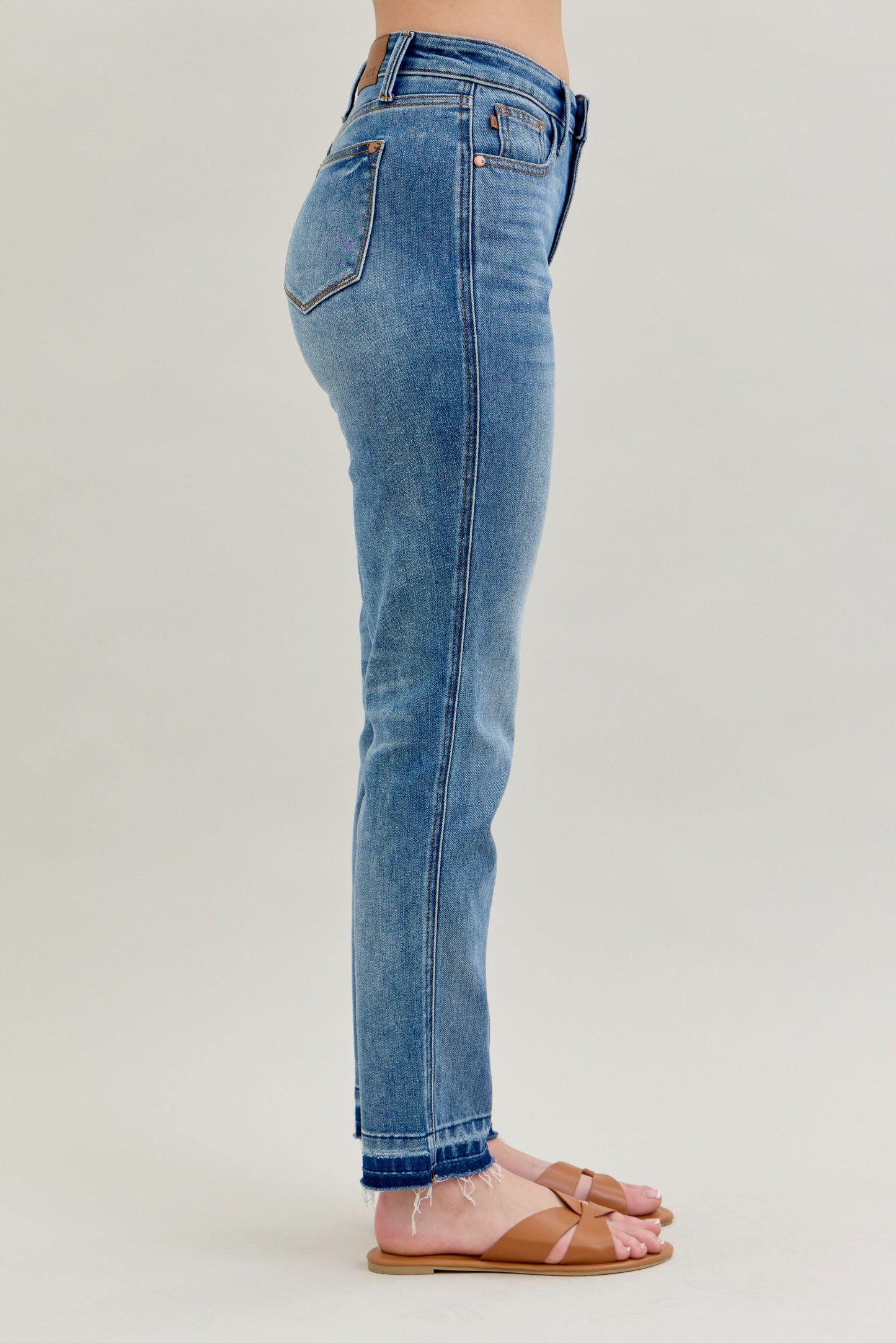 Mid Rise Release Hem Boyfriend Jeans