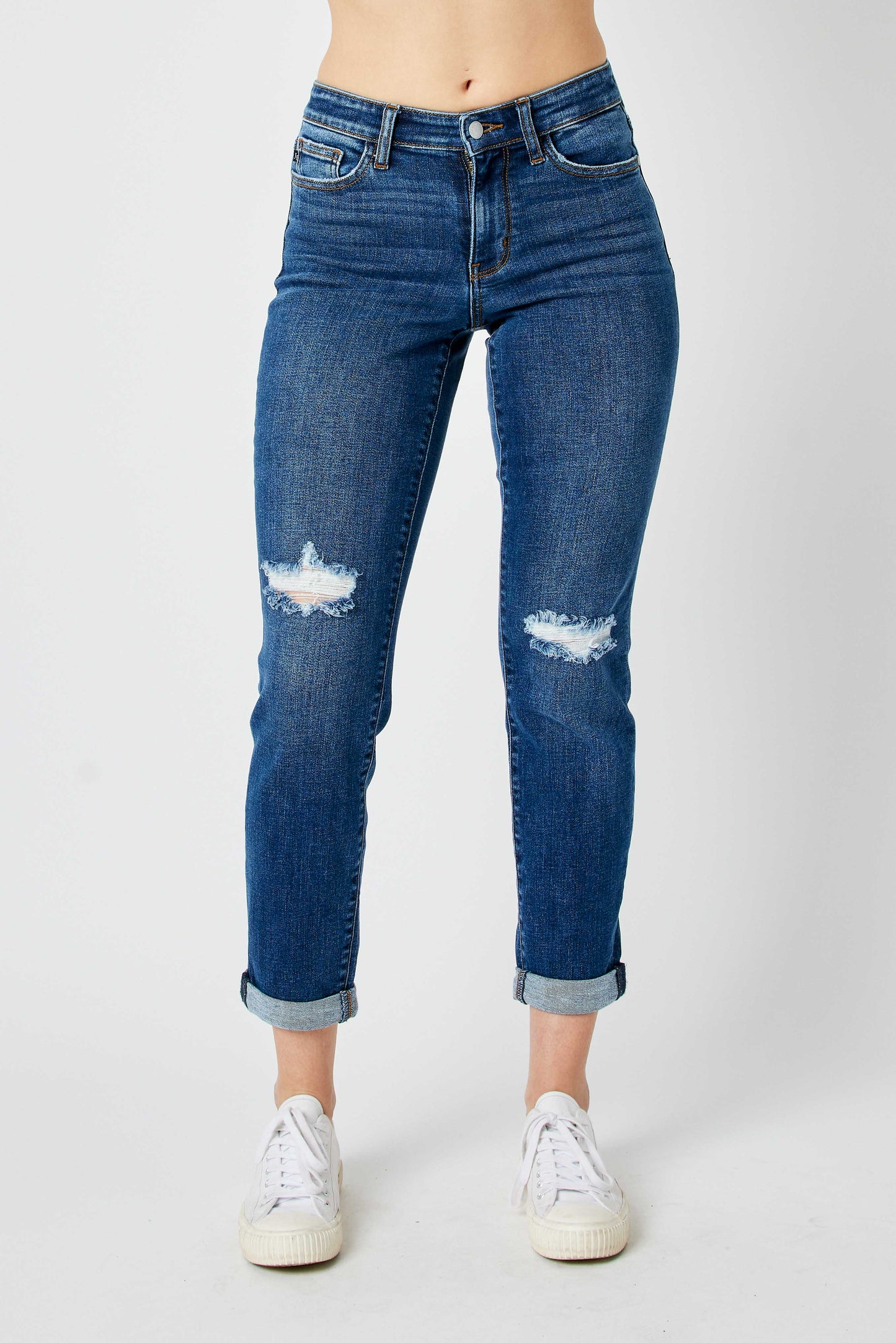 Judy Blue Mid Rise Destroy Slim Jean