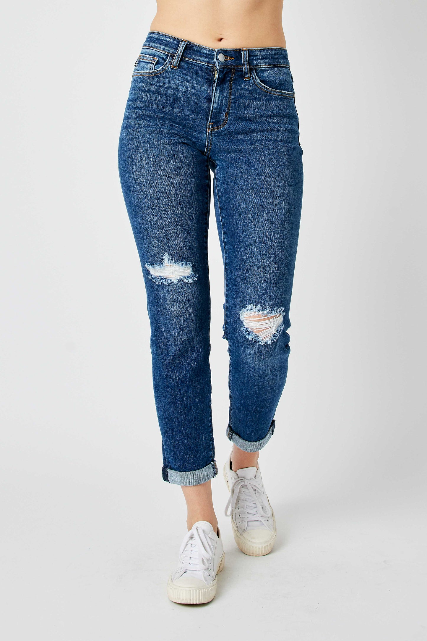 Judy Blue Mid Rise Destroy Slim Jean