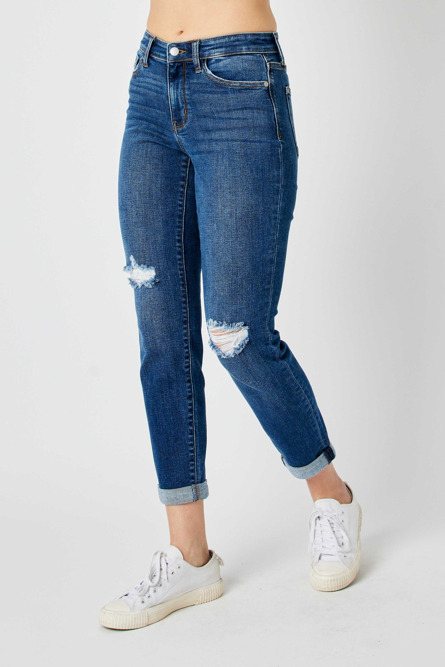 Judy Blue Mid Rise Destroy Slim Jean