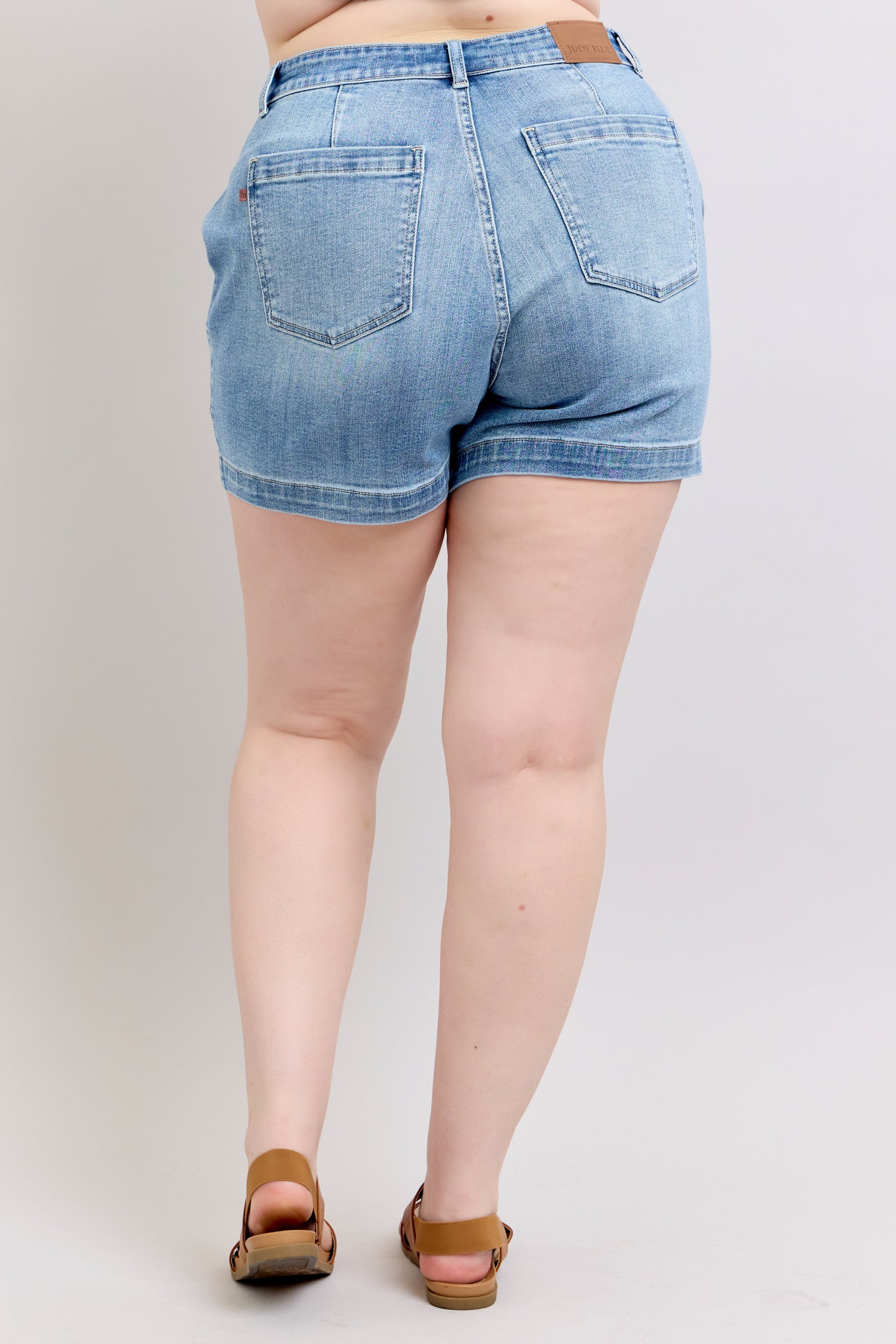 Judy Blue Denim Trouser Shorts-PLUS
